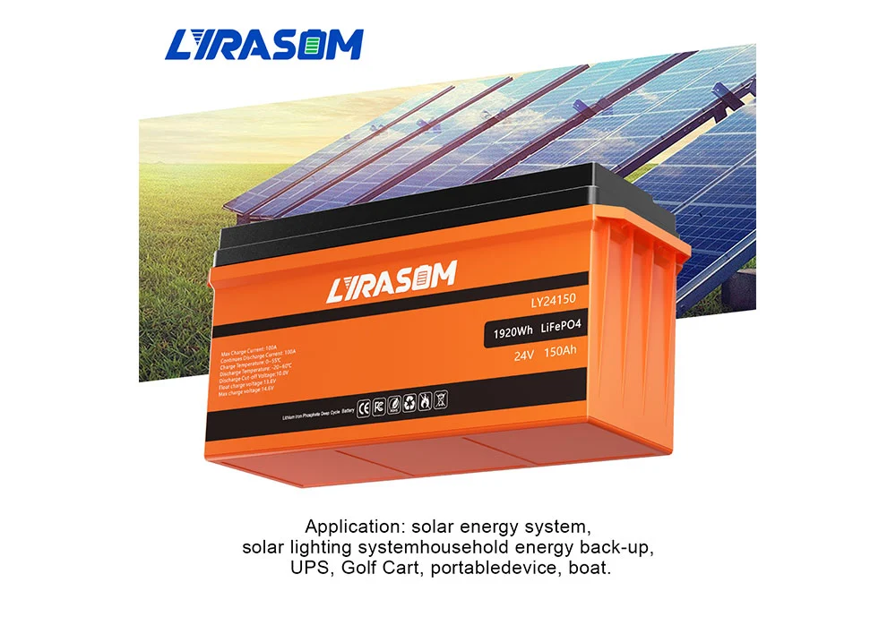 For rv marine solar ups long life 24v 150ah lithium ion battery